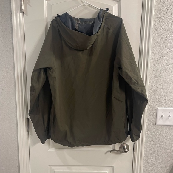 Hawke & Co. Men's Seam Sealed Hooded Water Resistant Rain Jacket Olive green XL - Picture 3 of 9
